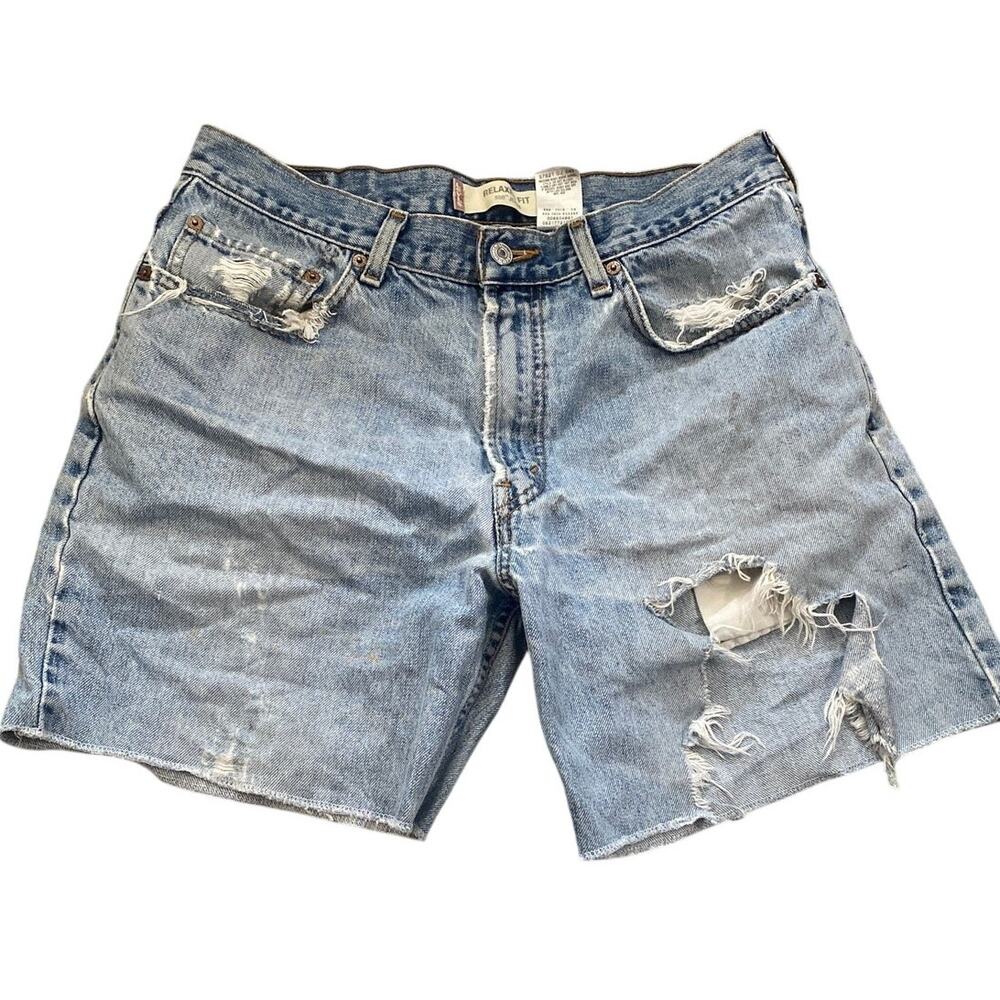Vtg Y2K Levi's 550 Shorts Women W34 Distressed Custom Cut Off Grunge Skater 2003